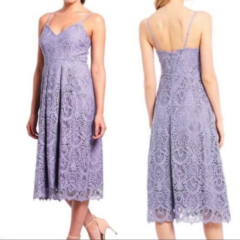 Gianni Bini Purple Lace Midi Dress